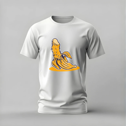 PEELED BANANA Phallic Graphic T-Shirt