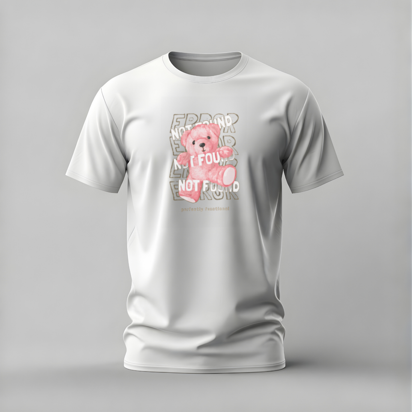 Double Print Teddy Bear Streetwear Tee – Error Not Found & On Fire