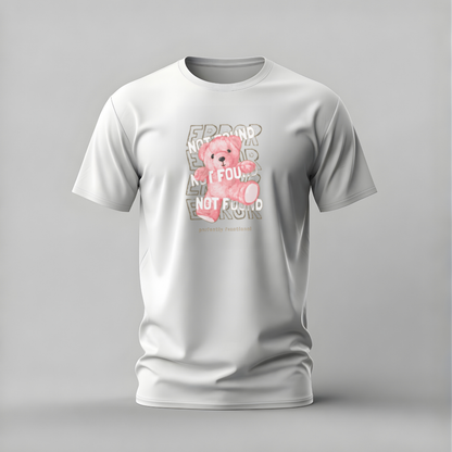 Double Print Teddy Bear Streetwear Tee – Error Not Found & On Fire