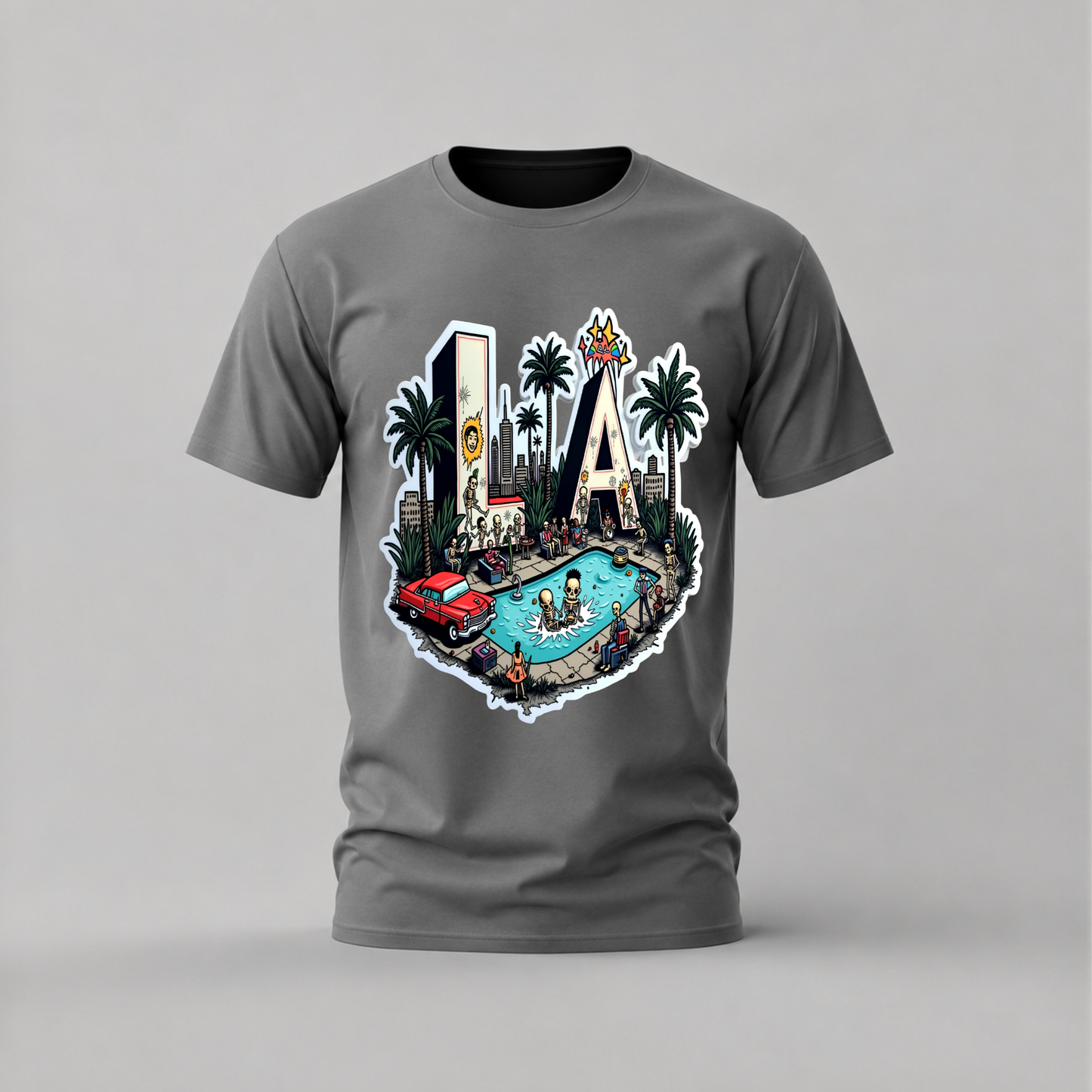 LA SKELETON PARTY Graphic T-Shirt