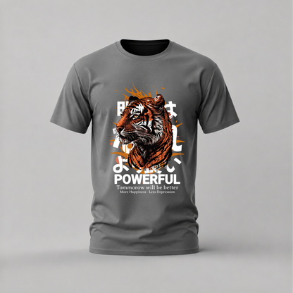 POWERFUL Tiger Graphic T-Shirt