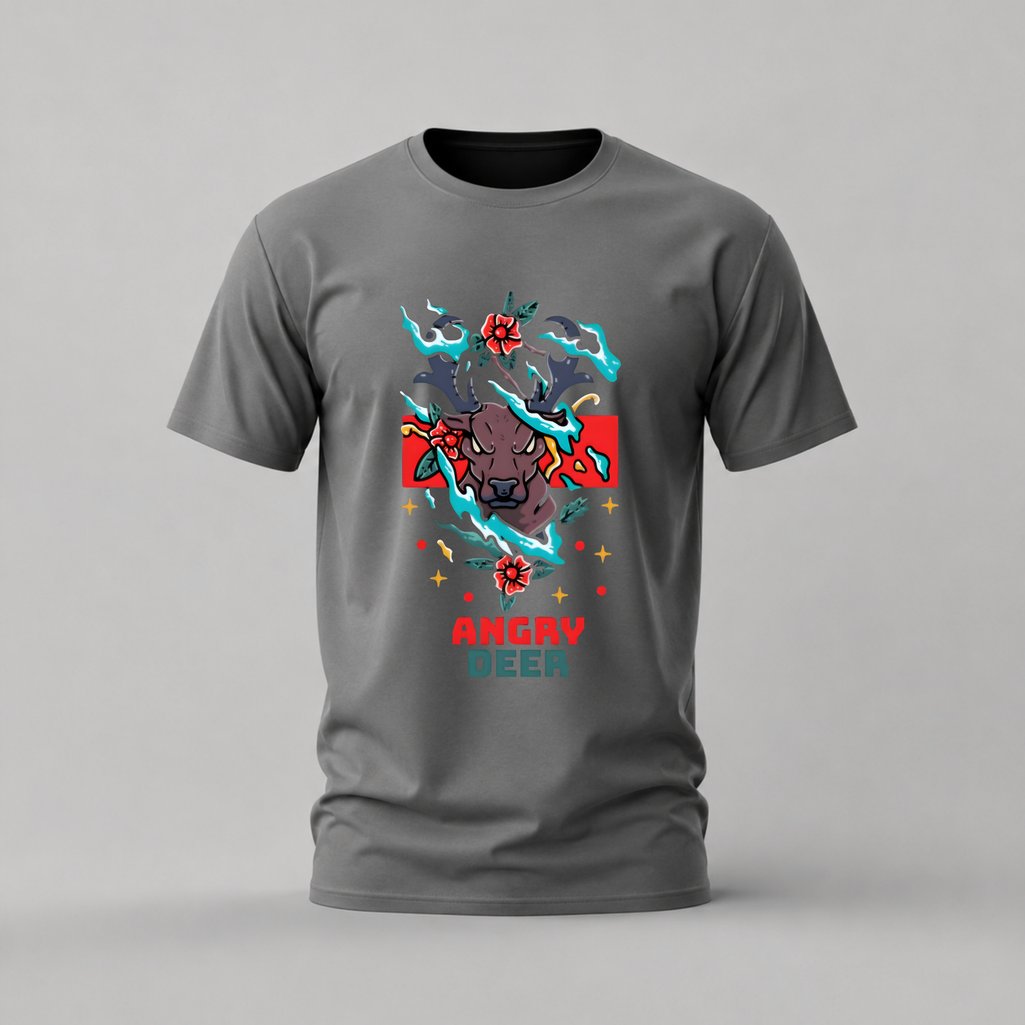 ANGRY DEER Graphic T-Shirt