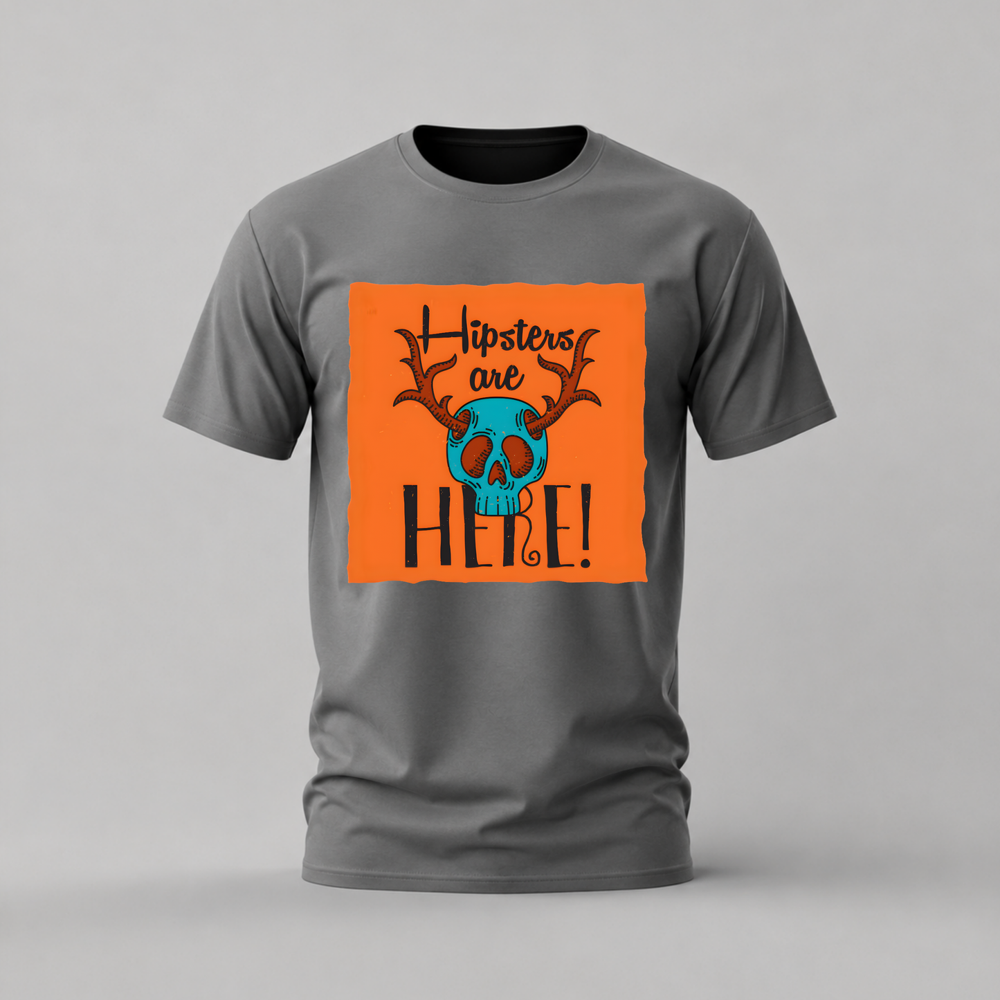 HIPSTERS ARE HERE Skull Graphic T-Shirt