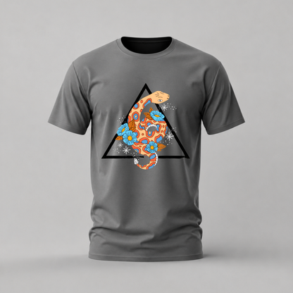 COLORFUL SNAKE Floral Graphic T-Shirt