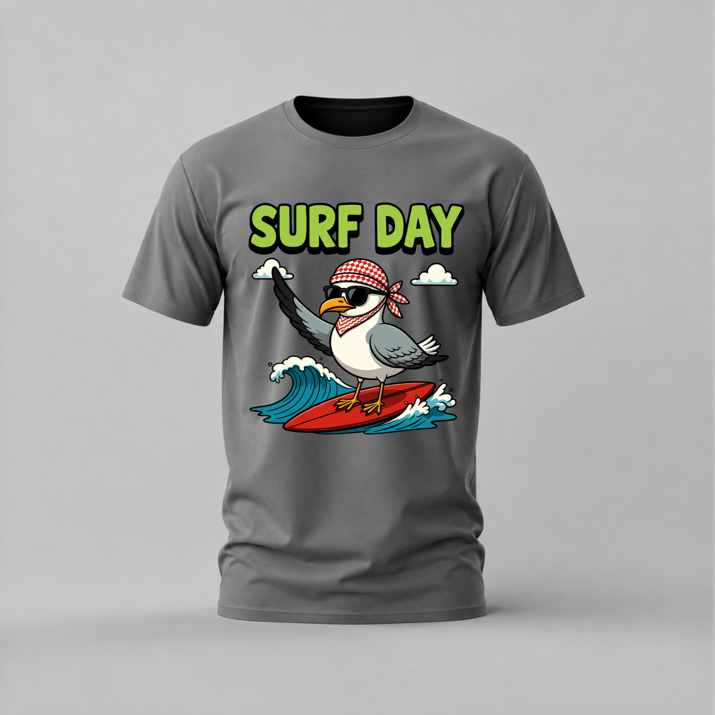 SURF DAY Seagull Graphic T-Shirt