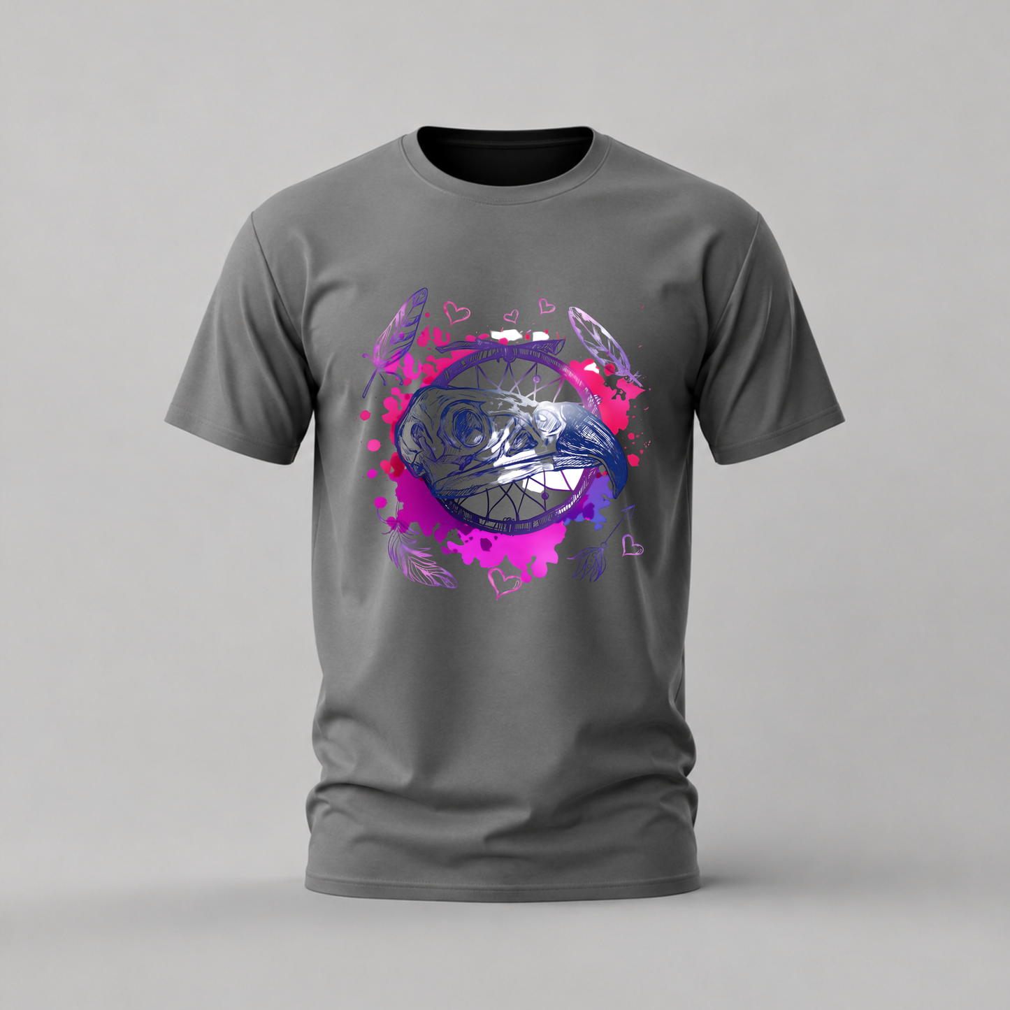 BIRD SKULL Dreamcatcher Graphic T-Shirt