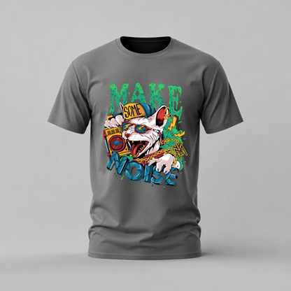 MAKE SOME NOISE Cat Graphic T-Shirt