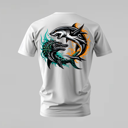 SHARK & CROCODILE Dual Graphic T-Shirt