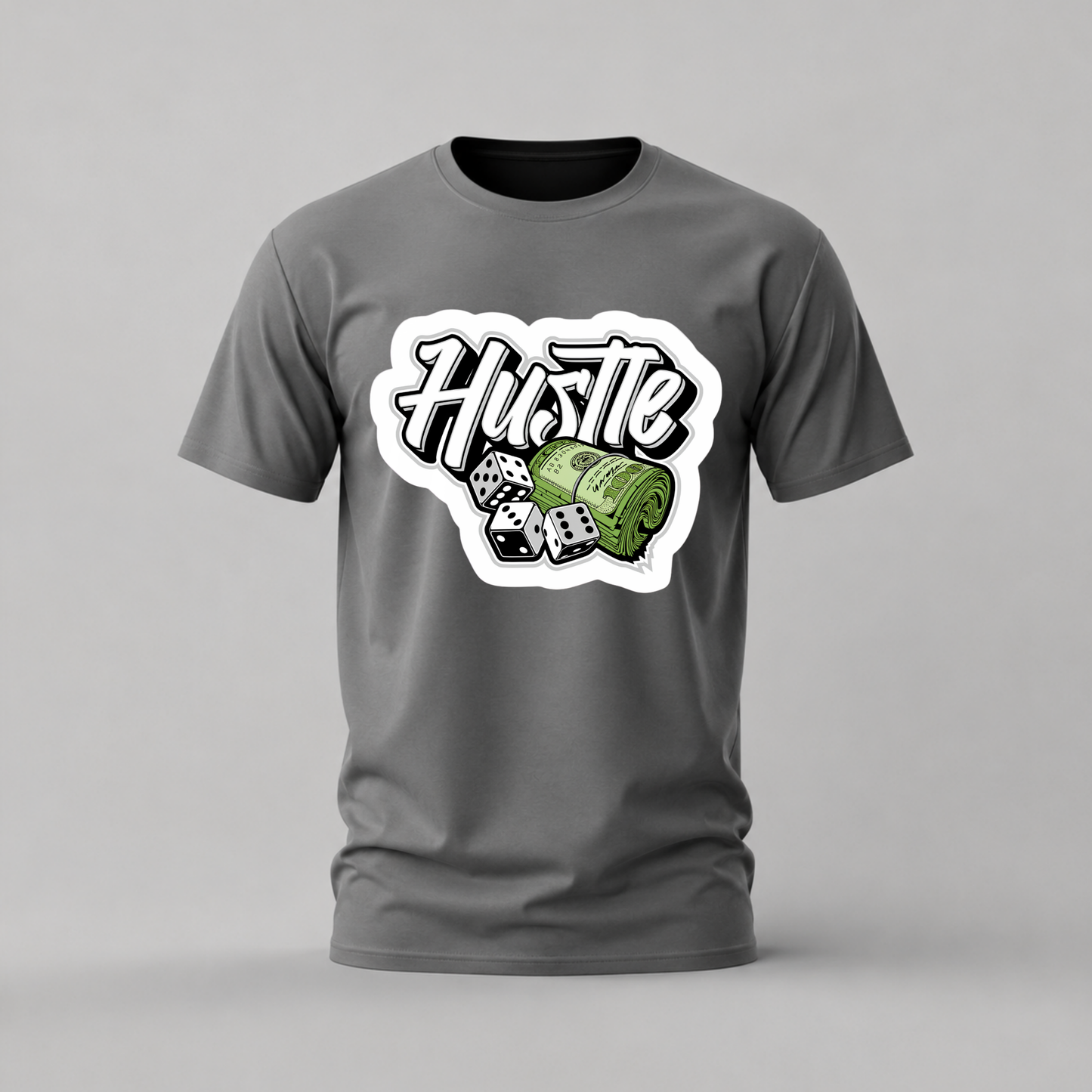HUSTLE Dice Money Graphic T-Shirt