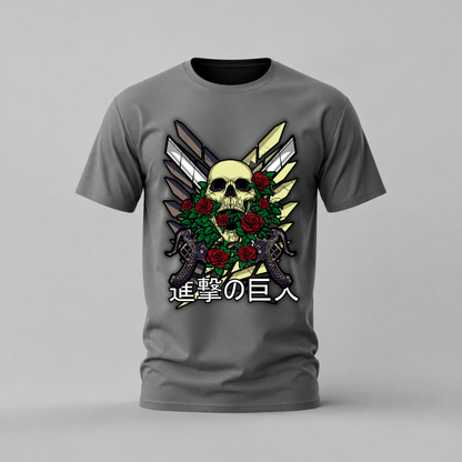 ATTACK ON TITAN Skull Roses Graphic T-Shirt