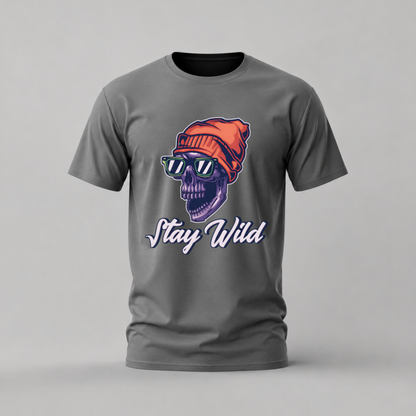 STAY WILD Skull Graphic T-Shirt