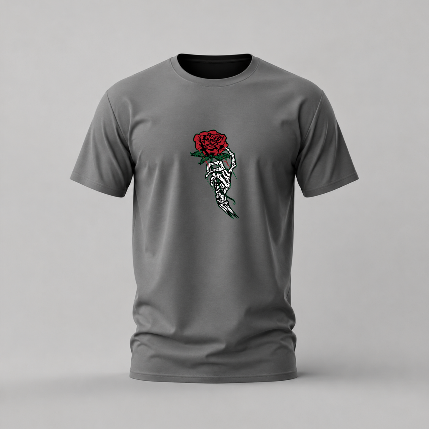 SKELETON HAND Rose Graphic T-Shirt