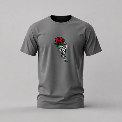 SKELETON HAND Rose Graphic T-Shirt