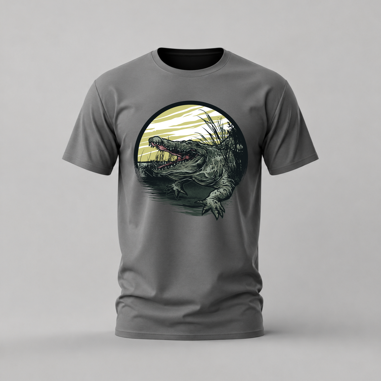 Aggressive Crocodile Graphic T-Shirt