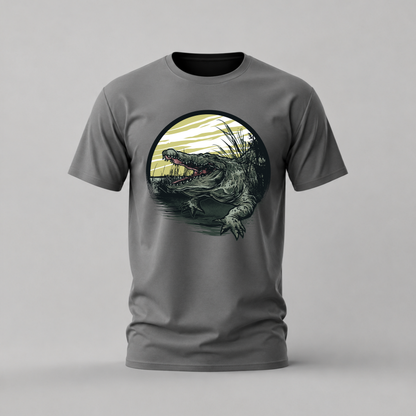 Aggressive Crocodile Graphic T-Shirt