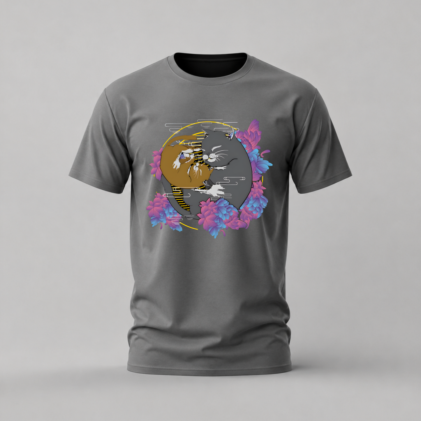 YIN YANG CATS Graphic T-Shirt