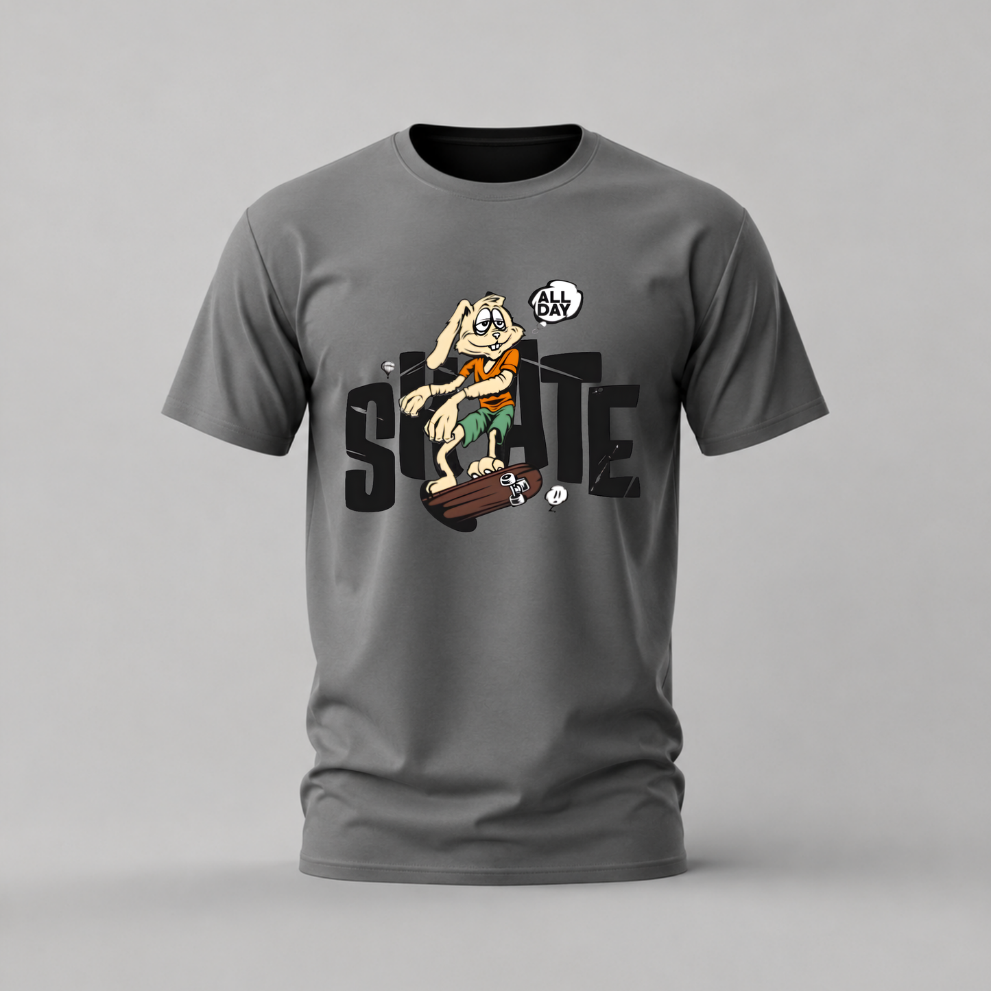 SKATE ALL DAY Rabbit Graphic T-Shirt