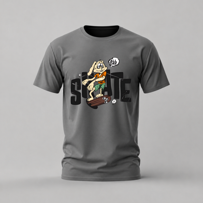SKATE ALL DAY Rabbit Graphic T-Shirt