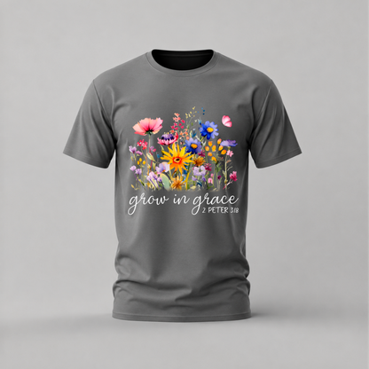 GROW IN GRACE 2 Peter 3:18 Graphic T-Shirt