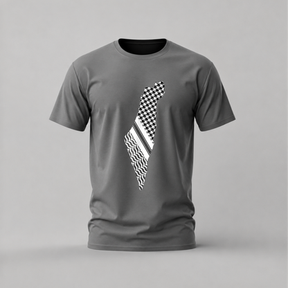 PALESTINE Keffiyeh Map Graphic T-Shirt