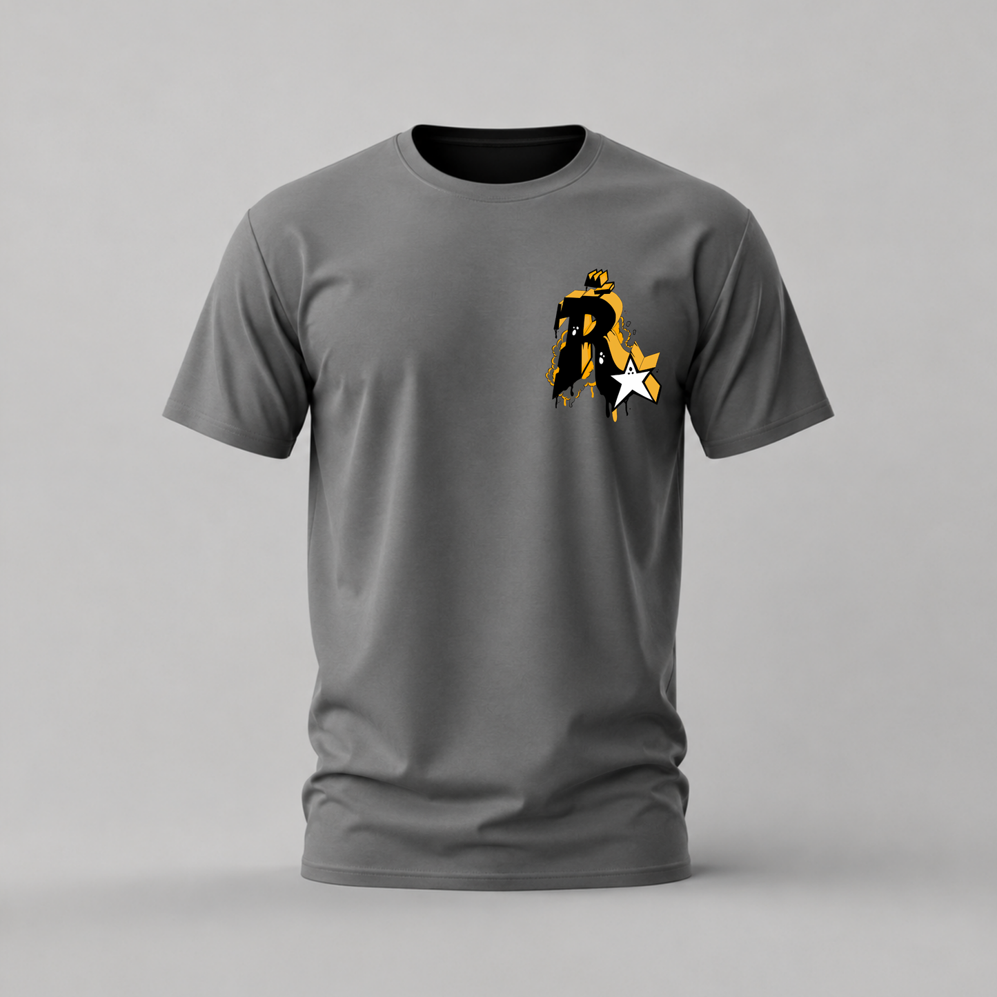 ABSTRACT Yellow Star Graphic T-Shirt