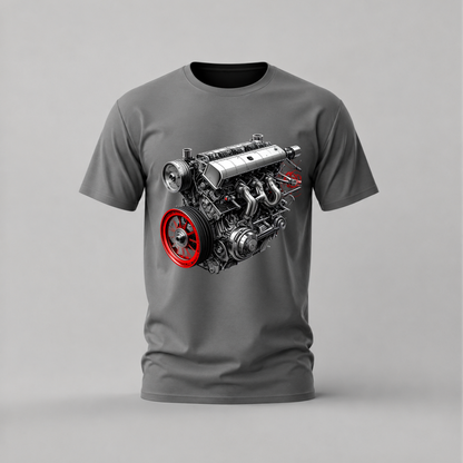 CAR ENGINE Detailed Graphic T-Shirt
