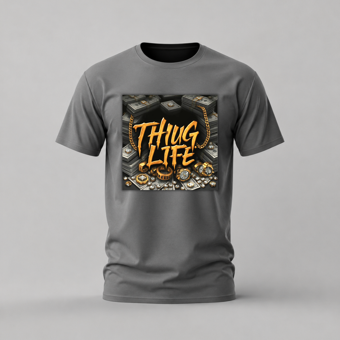 THUG LIFE Gold Graphic T-Shirt