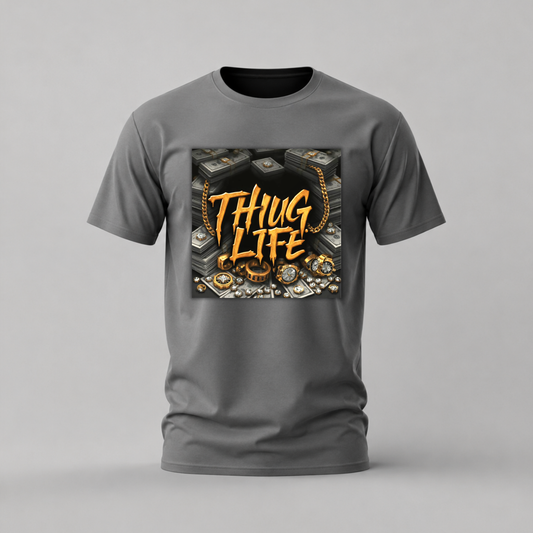THUG LIFE Gold Graphic T-Shirt