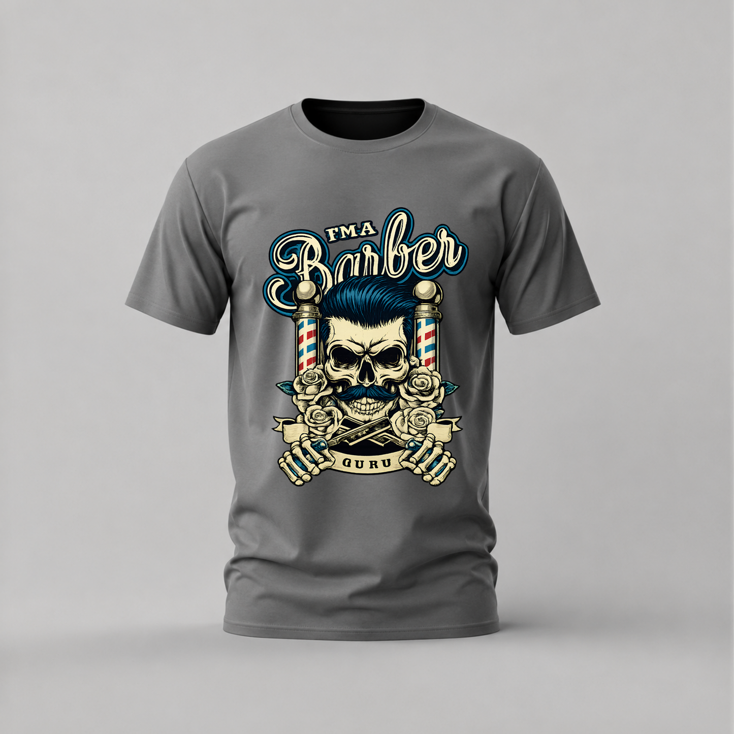 FMA BARBER Guru Skull Graphic T-Shirt