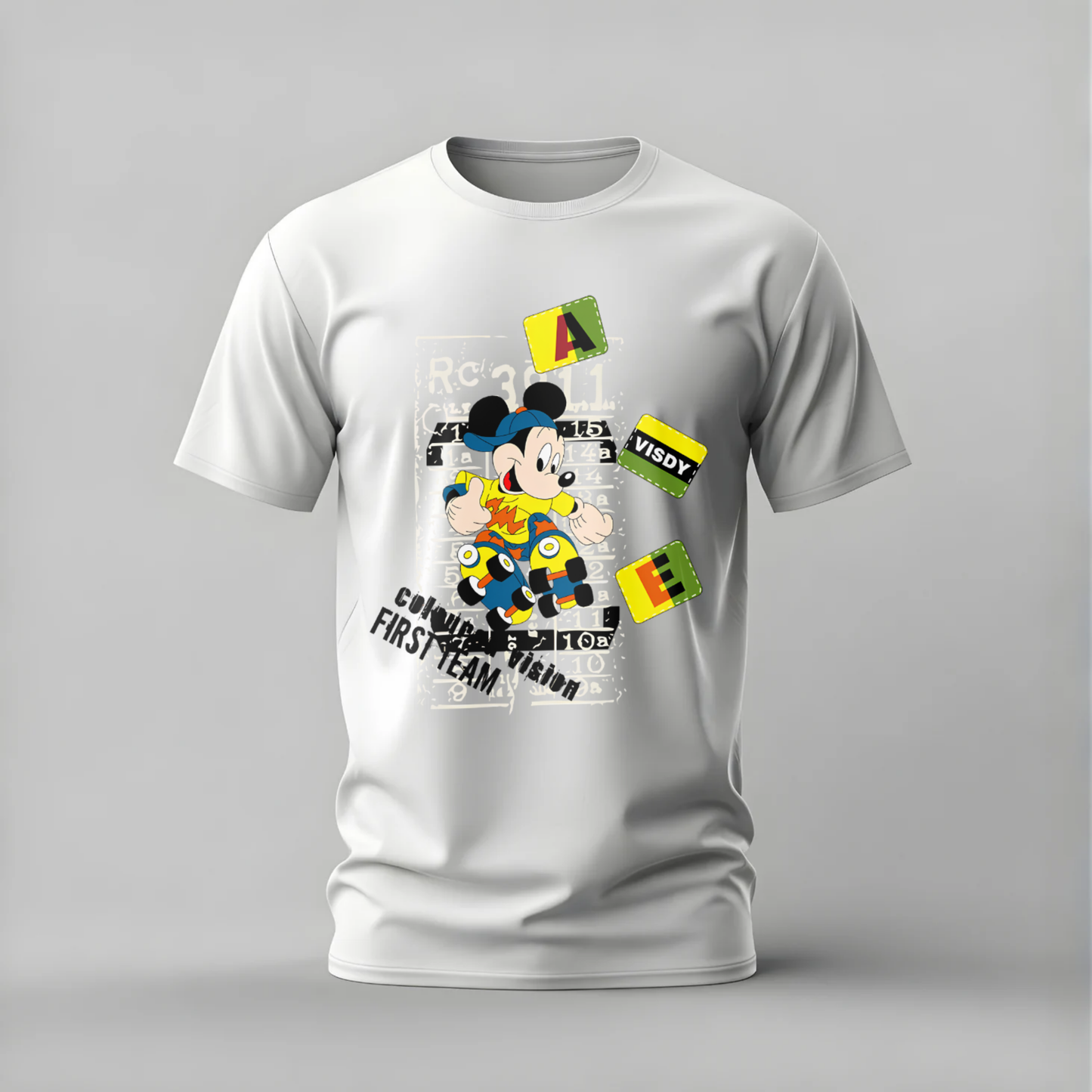 MICKEY MOUSE Skateboard Graffiti Graphic T-Shirt