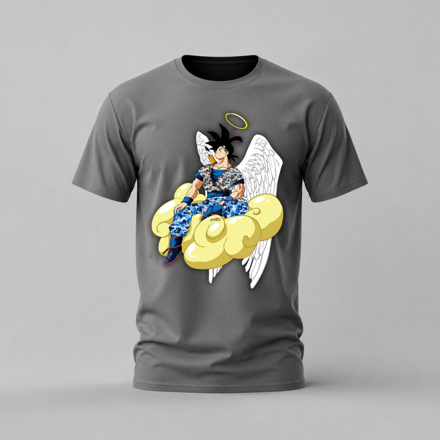 Angel Goku Cloud Graphic White T-Shirt