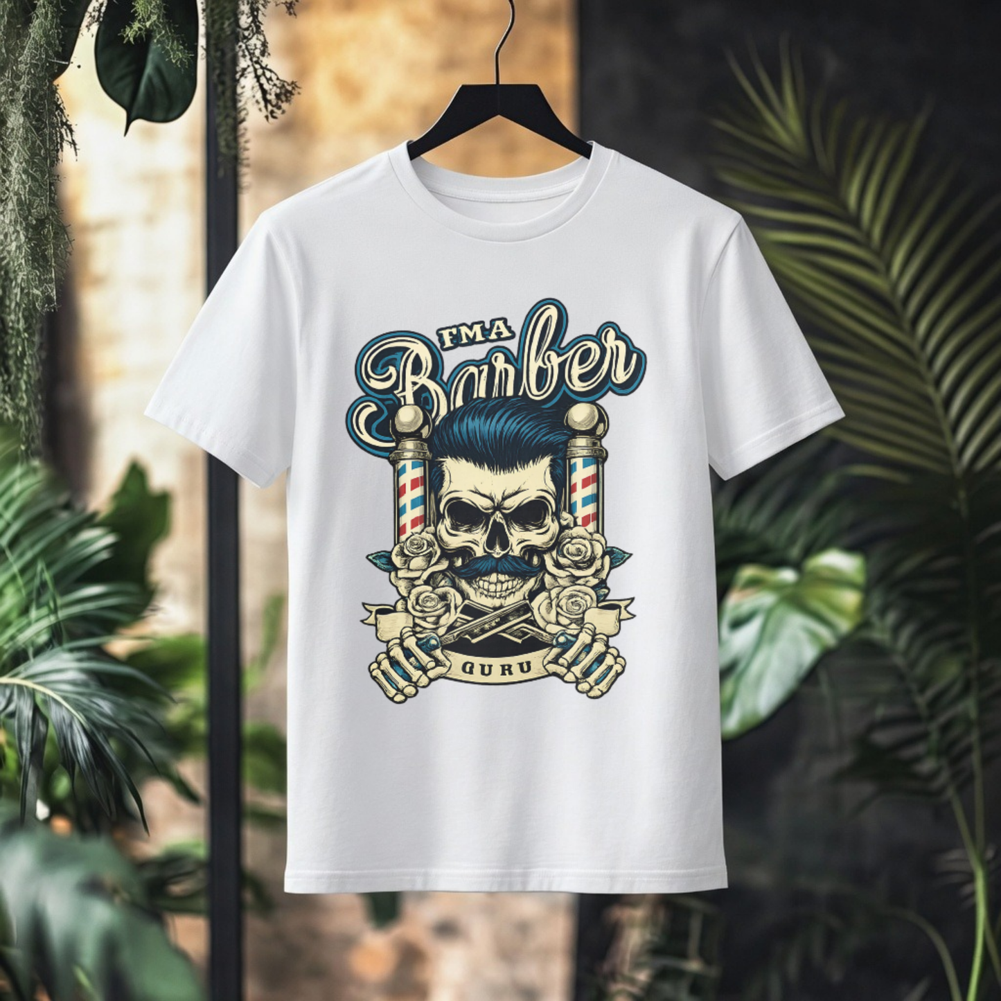 FMA BARBER Guru Skull Graphic T-Shirt