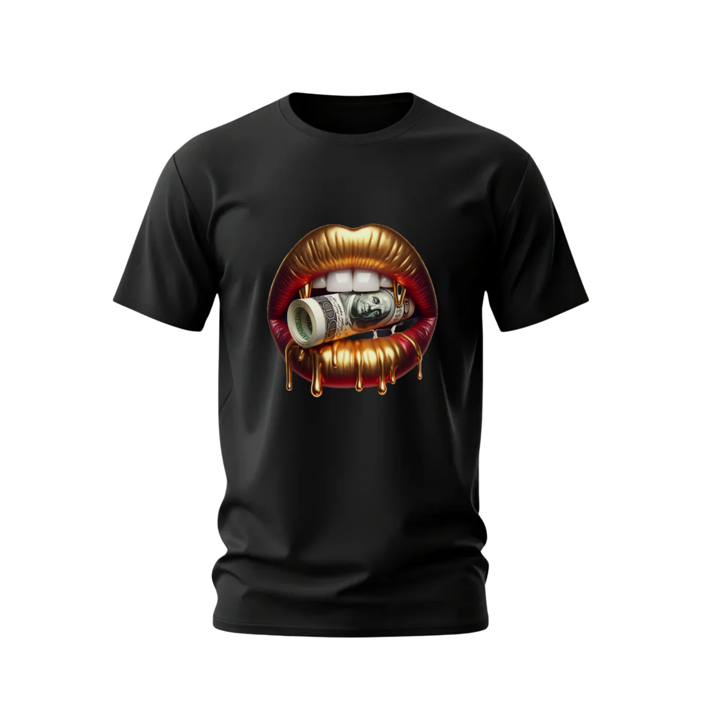 GOLDEN LIPS Money Roll Graphic T-Shirt