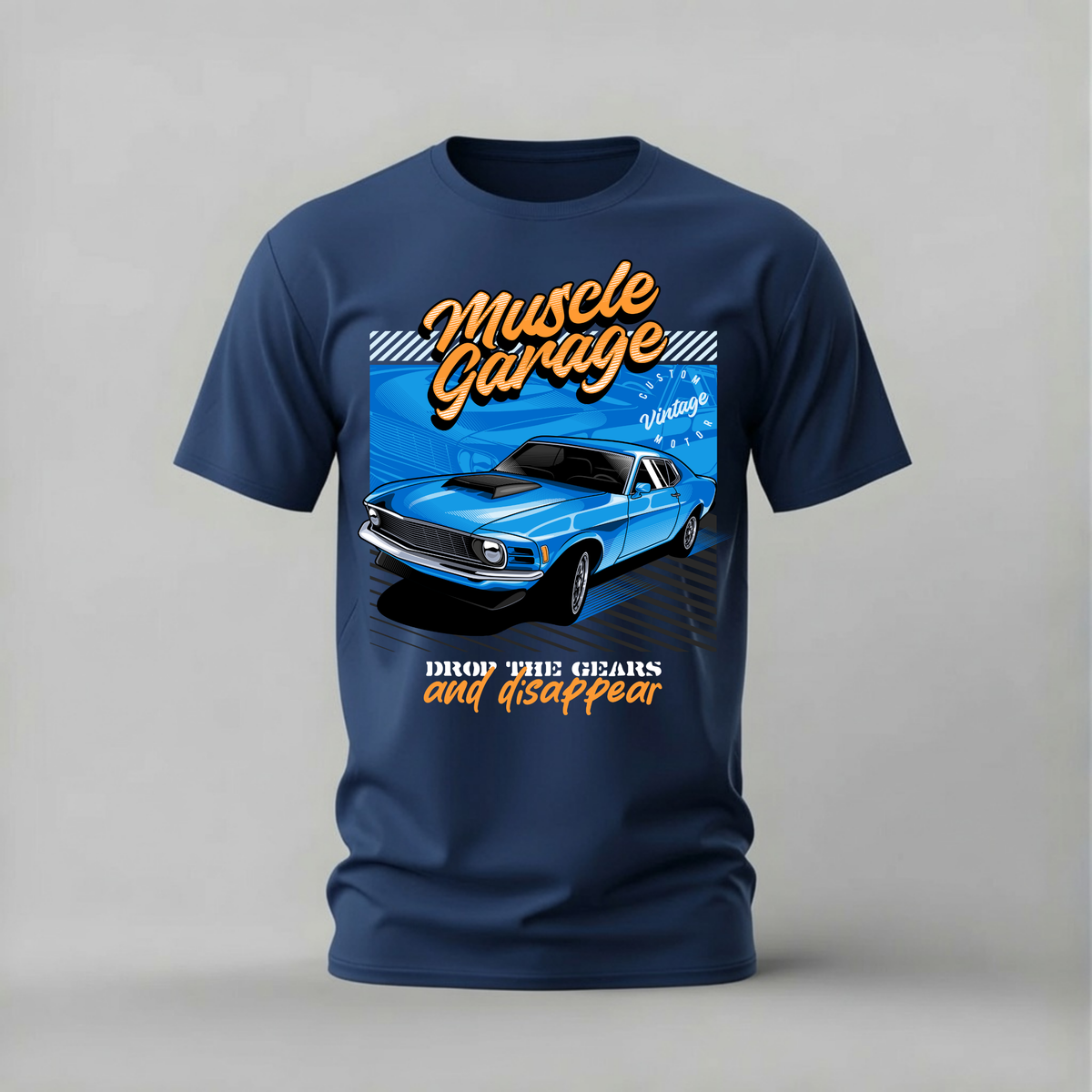 MUSCLE GARAGE BLUE Graphic T-Shirt