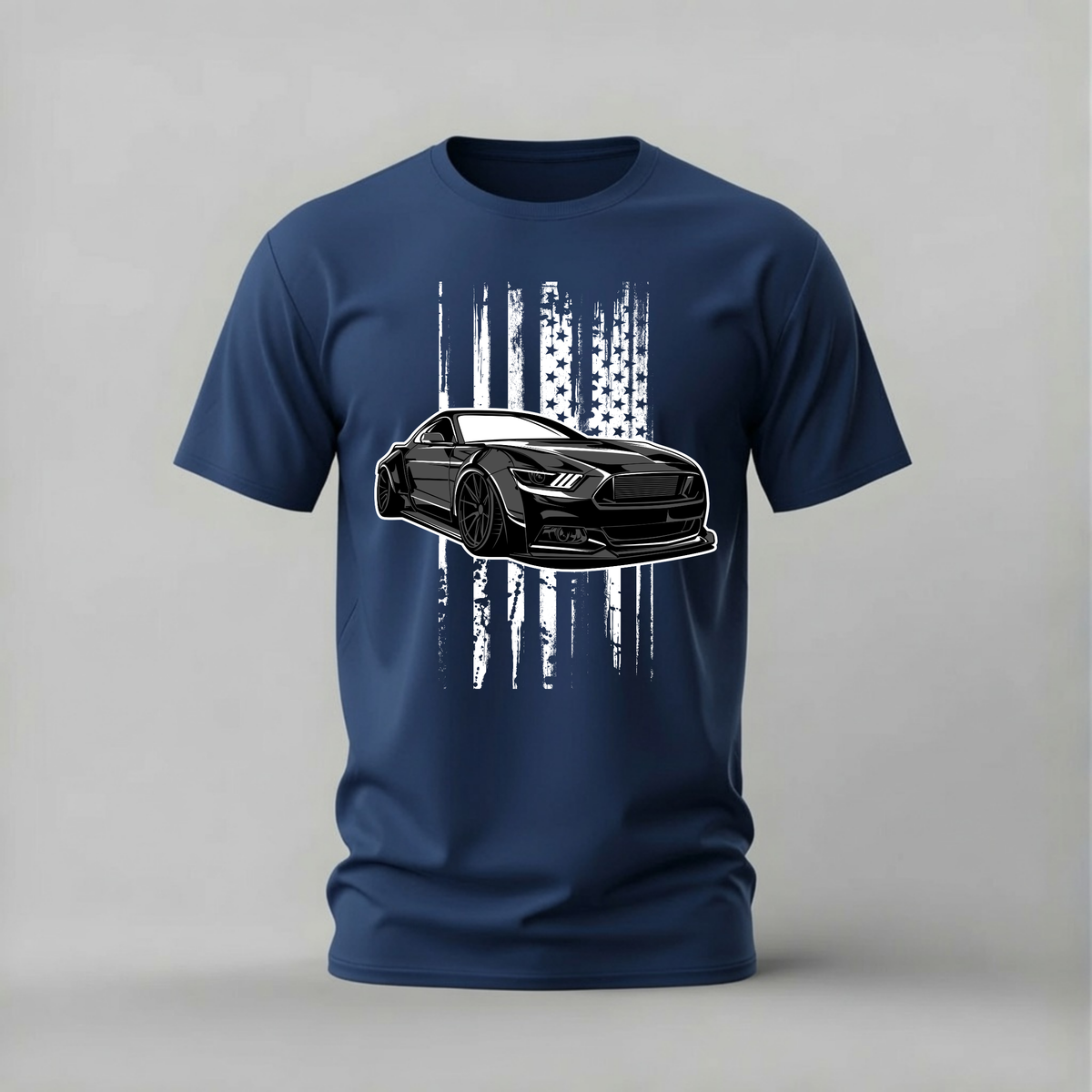 BLACK MUSTANG FLAG Graphic T-Shirt