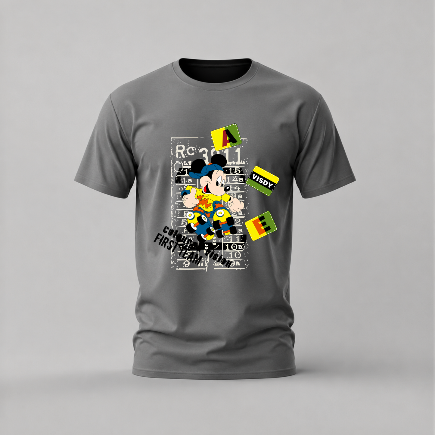 MICKEY MOUSE Skateboard Graffiti Graphic T-Shirt