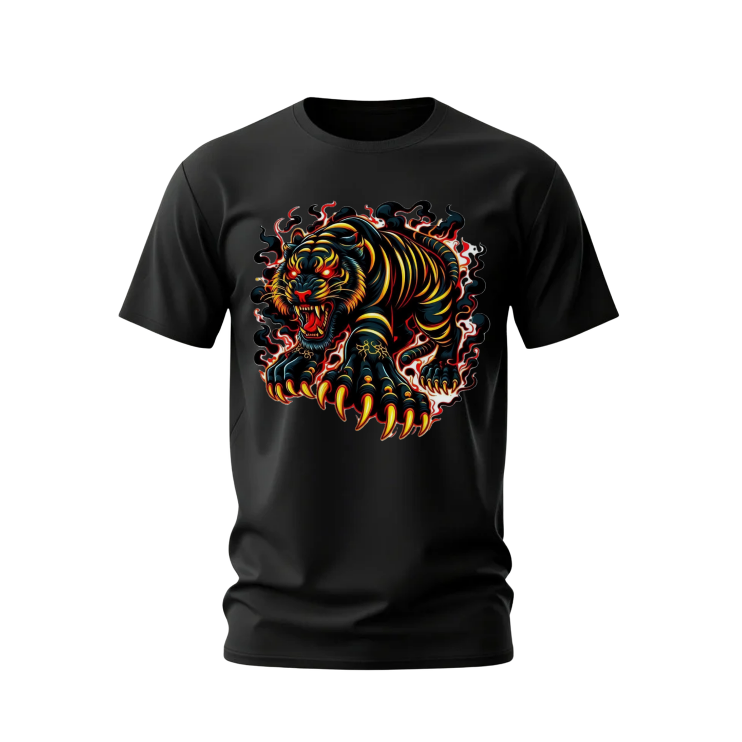 FIERCE TIGER Flame Graphic T-Shirt
