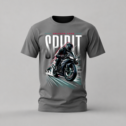 UNLEASH YOUR SPIRIT Motorcycle Graphic T-Shirt
