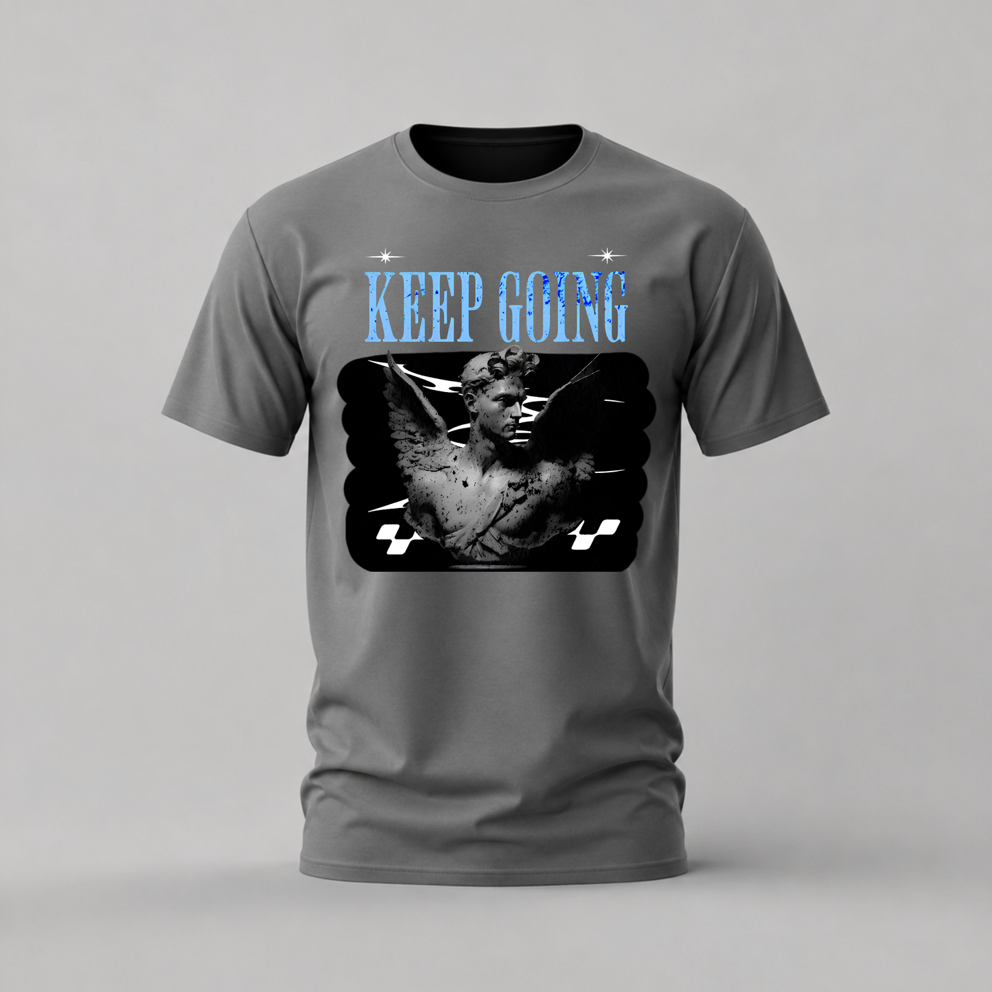 KEEP GOING Angel Statue Graphic T-Shirt