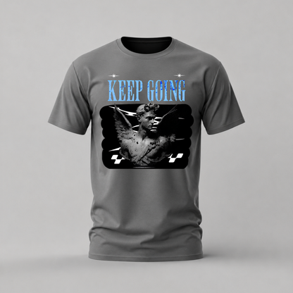KEEP GOING Angel Statue Graphic T-Shirt