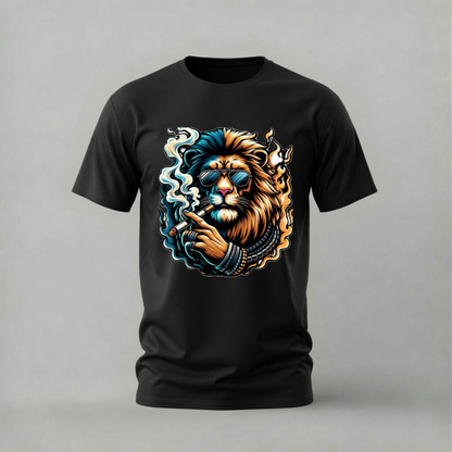 COOL LION Smoker Graphic T-Shirt