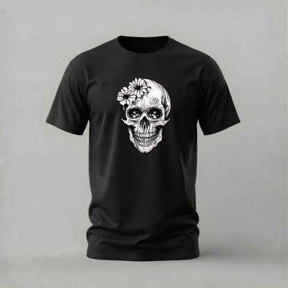FLOWER SKULL Graphic T-Shirt