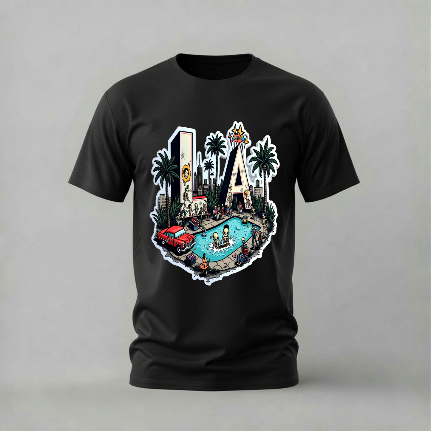LA SKELETON PARTY Graphic T-Shirt