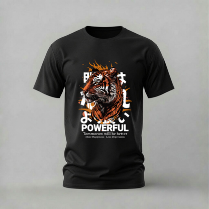 POWERFUL Tiger Graphic T-Shirt