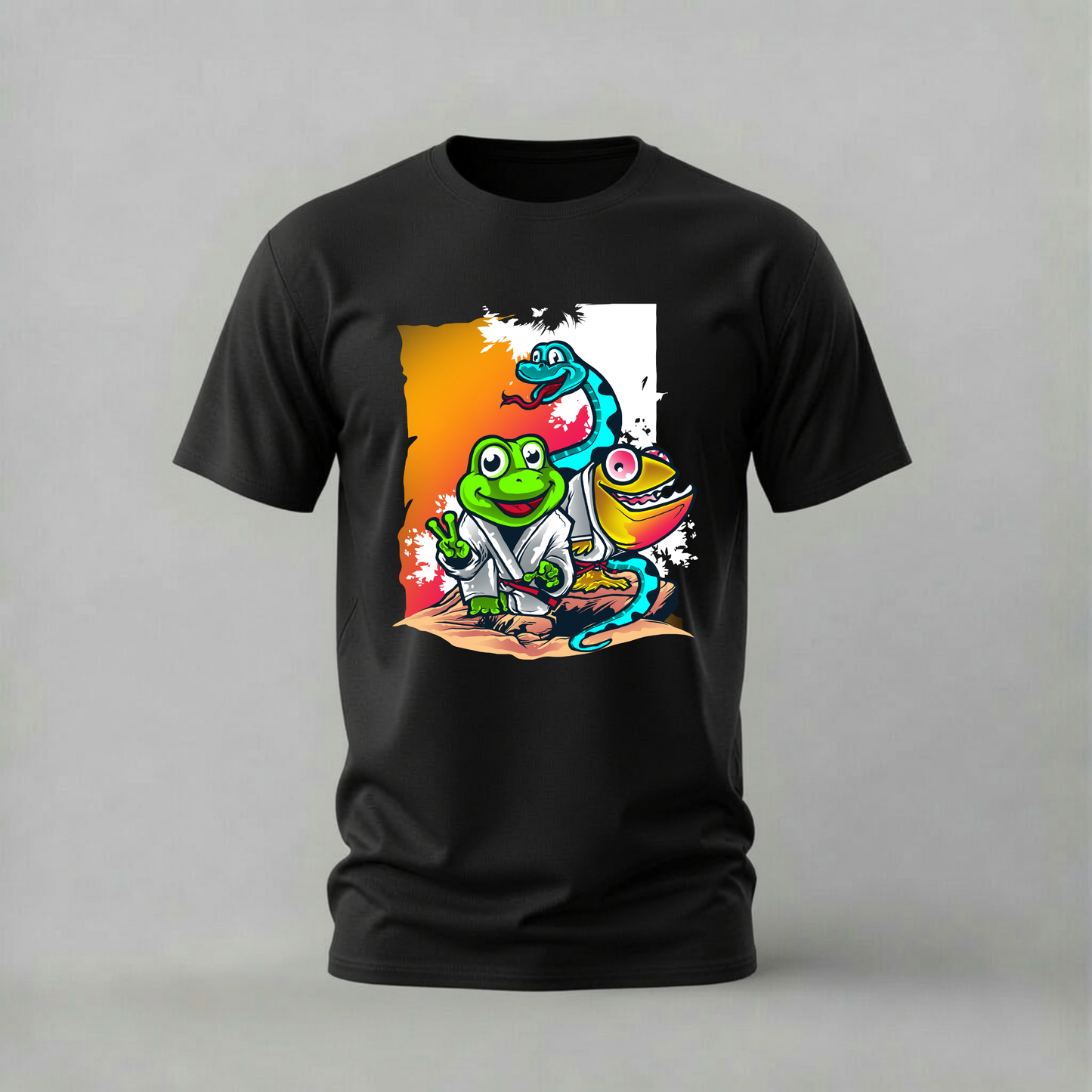 MARTIAL ARTS FROG Trio Graphic T-Shirt