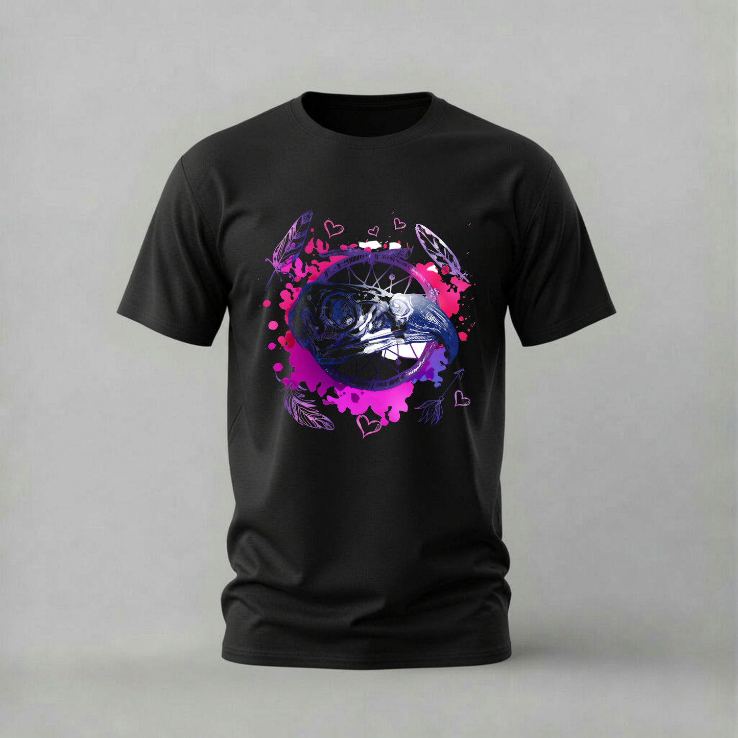 BIRD SKULL Dreamcatcher Graphic T-Shirt