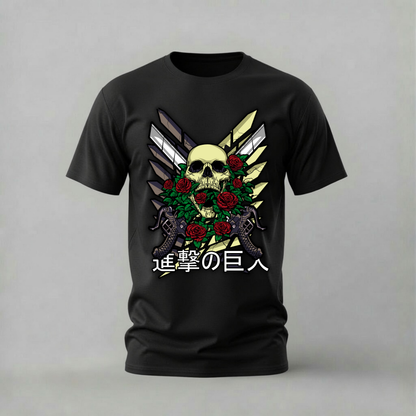 ATTACK ON TITAN Skull Roses Graphic T-Shirt