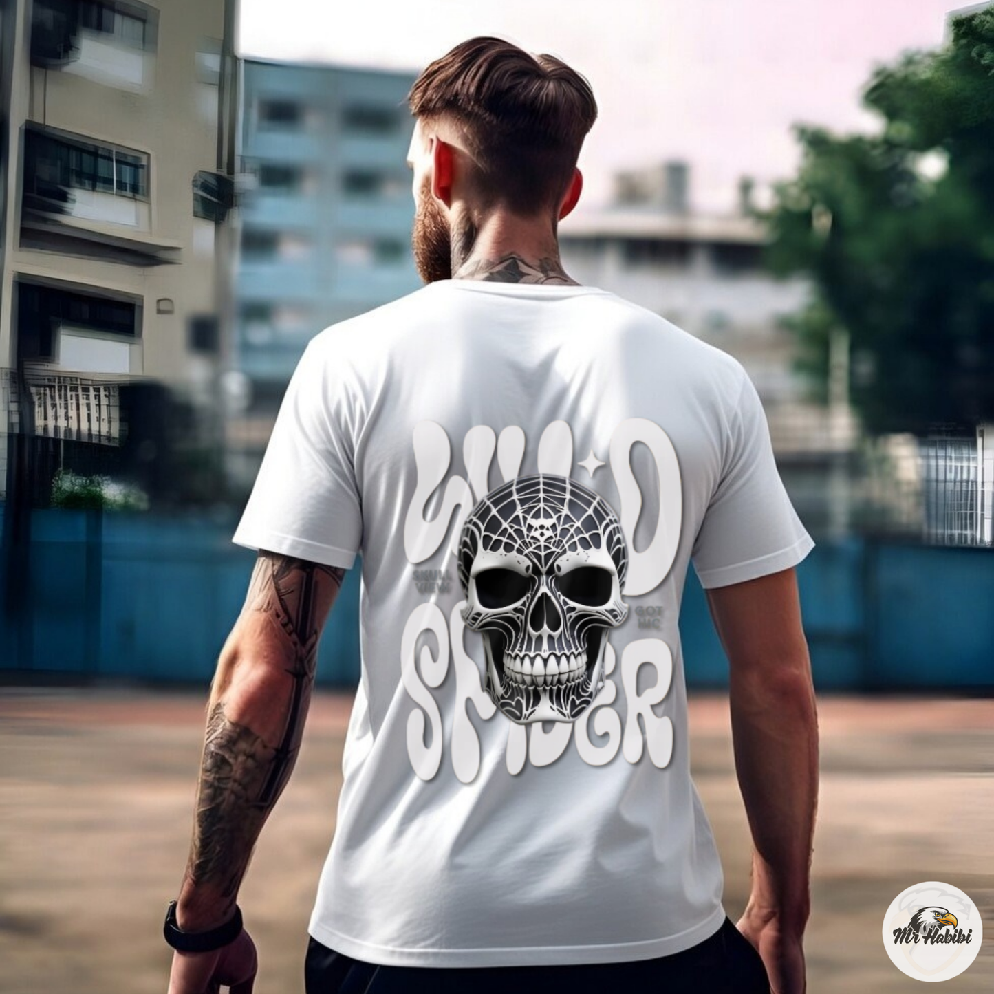 Spider Web Skull Gothic Streetwear T-Shirt