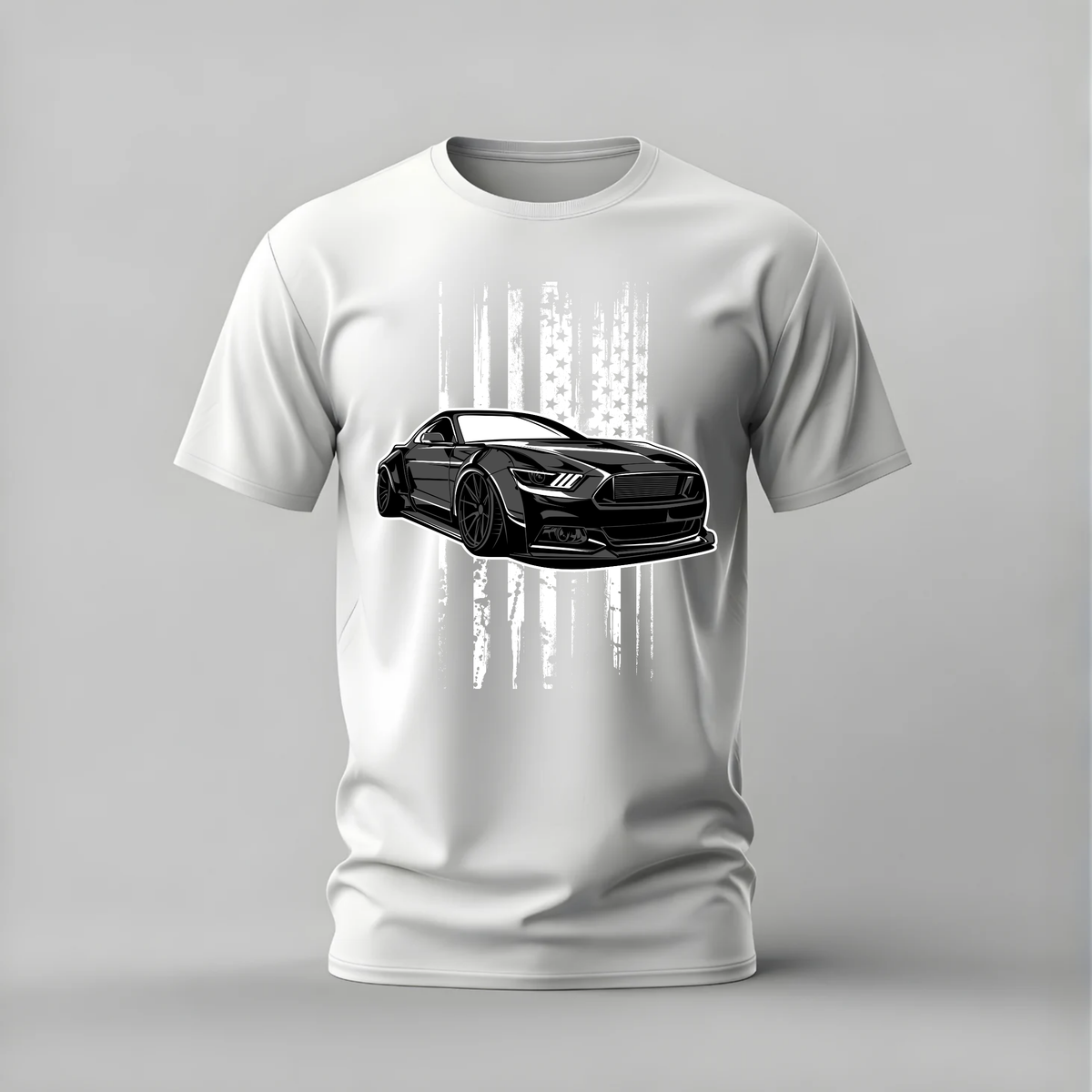 BLACK MUSTANG FLAG Graphic T-Shirt
