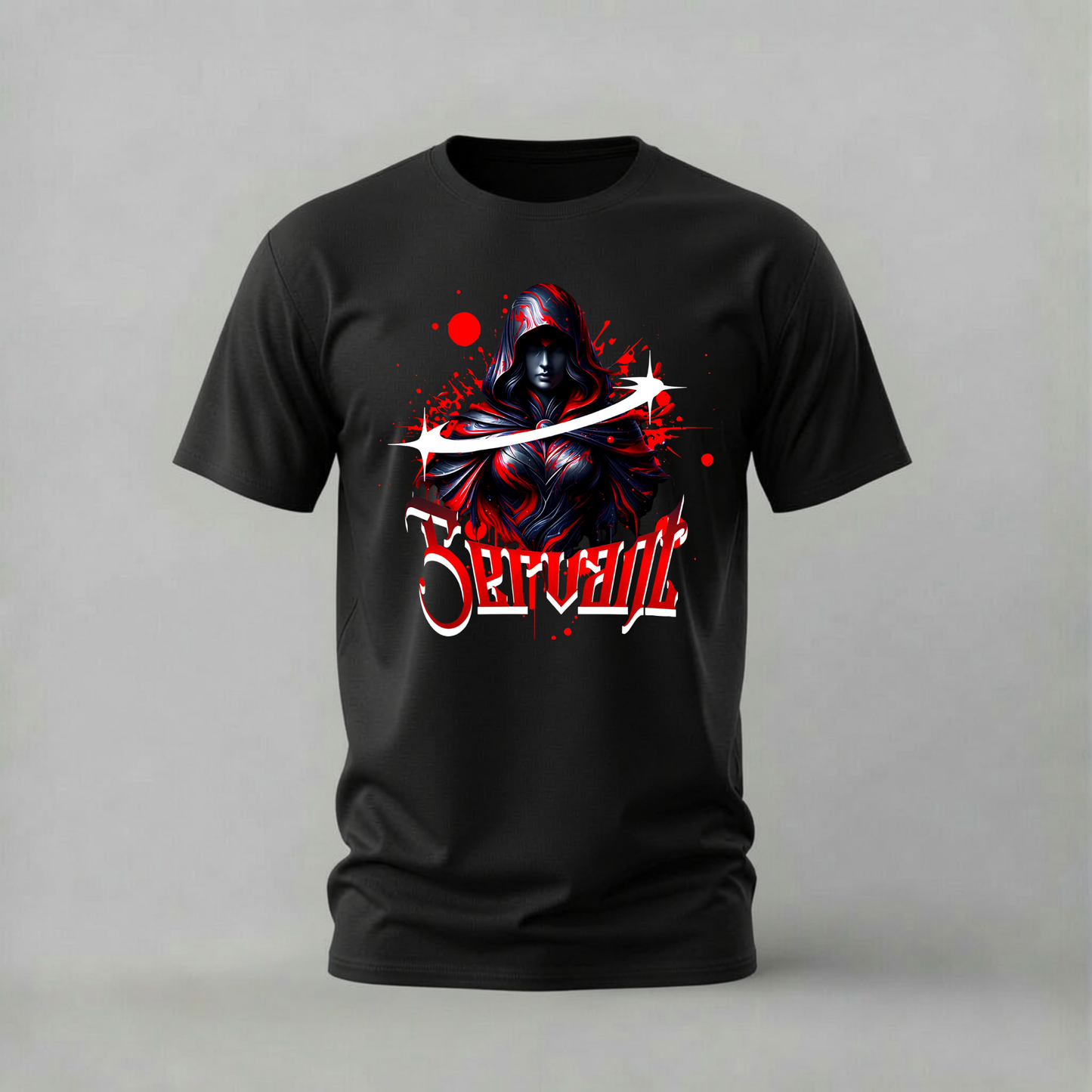 SERVANT Hooded Figure Graphic T-Shirt